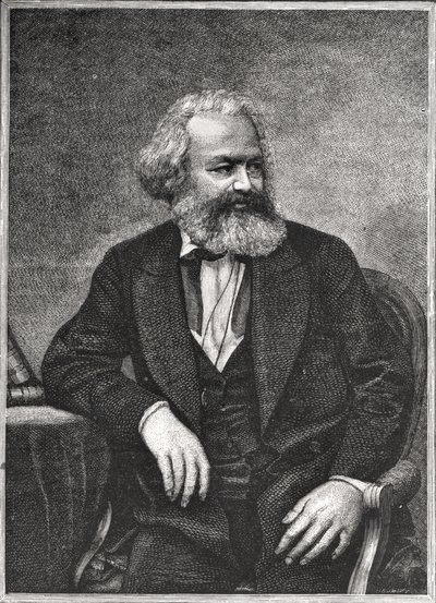 Portret van Karl Marx (1818-83) 1857 door French School